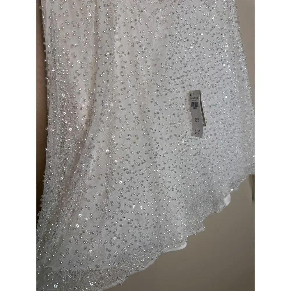NWT Abercrombie & Fitch White Beaded Sleeveless Dress XL